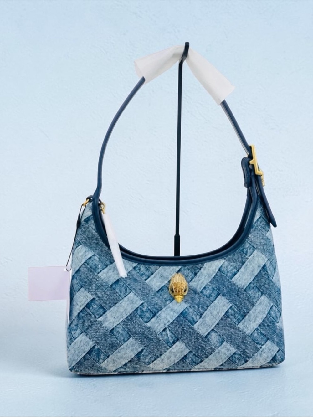 Kurt Geiger NWT and Dustbag - London Woven Denim Shoulder Bag!